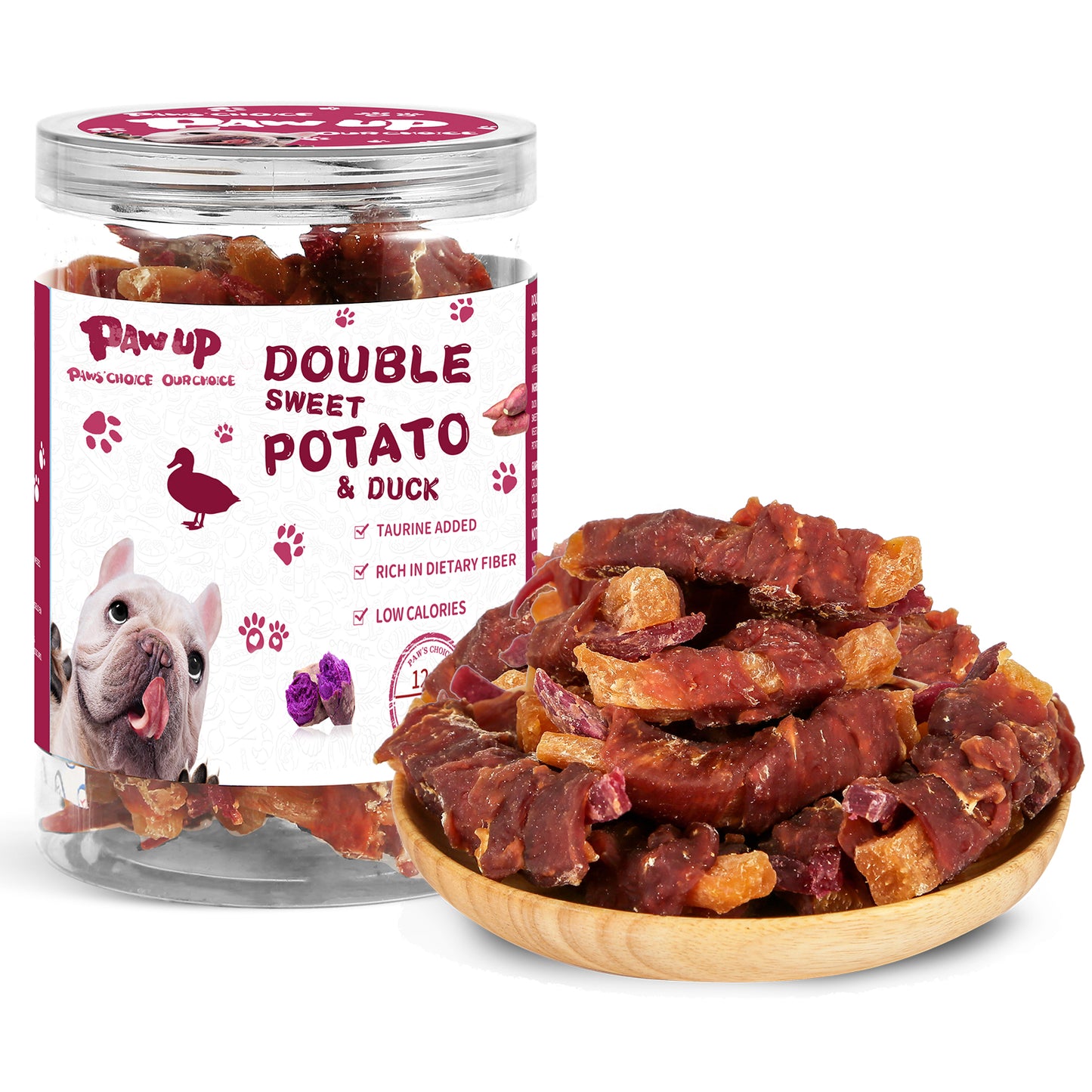 PAWUP Duck Wrapped 2 Sweet Potatoes Dog Treats, 12.5 oz