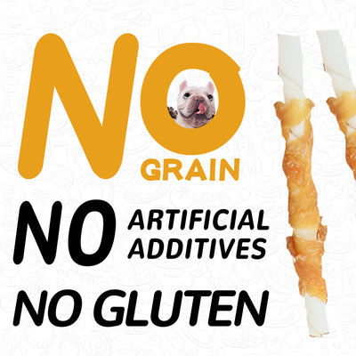 Chicken Wrapped Rawhide Sticks for Teeth Cleaning, Taurine Added 24oz - Pawup