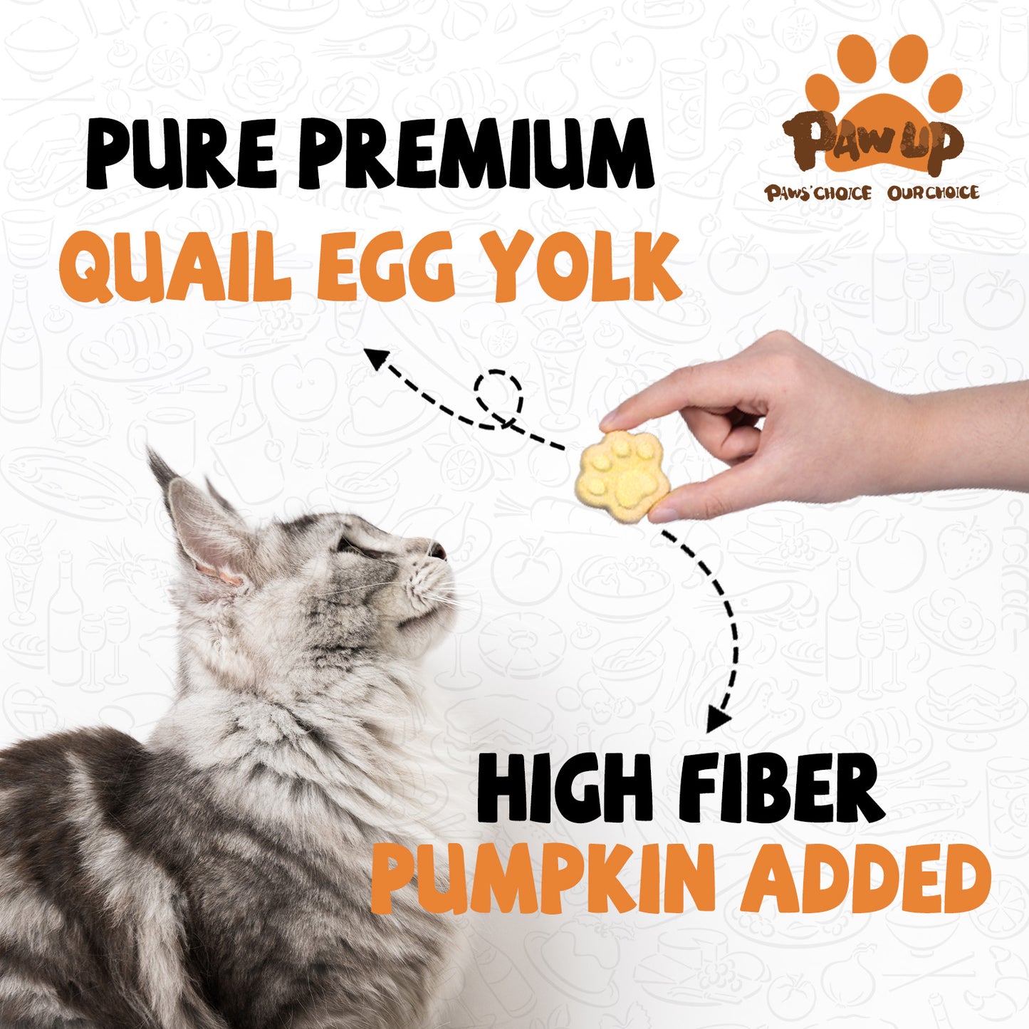 Freeze Dried Cat & Dog Treats, Natural Quail Egg Yolk, High Fiber Pumpkin Added, High-Protein Pet Snacks for Coat & Gut Health, 3.5 oz