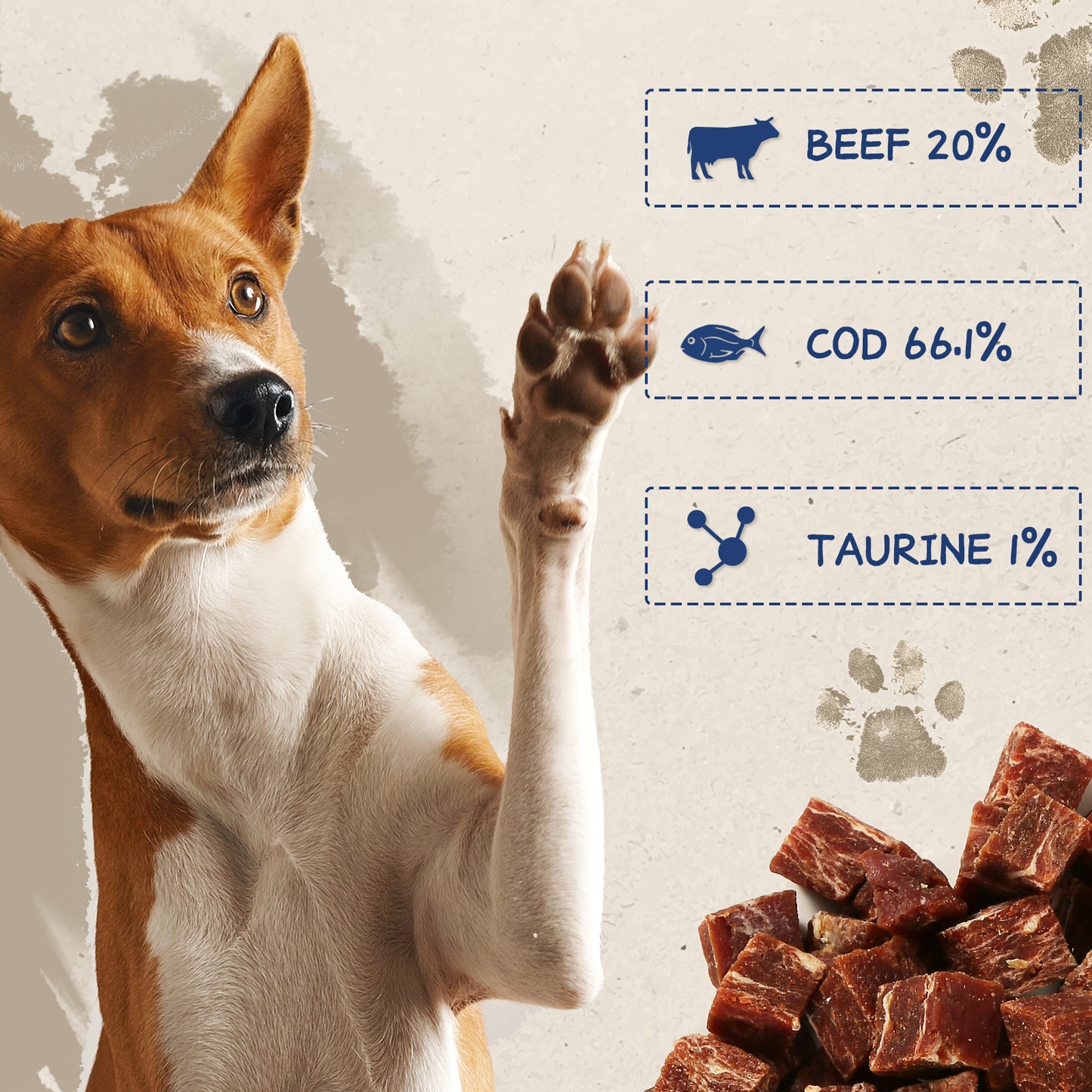PAWUP Beef Cod Cubes, Training Rewards and Snacks,10.5 oz