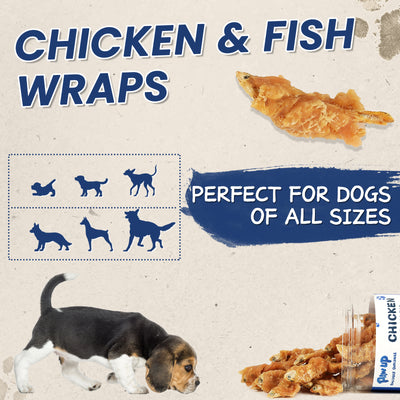 Chicken Wrapped Fish Nutritious dog Treats 10.5 oz - Pawup