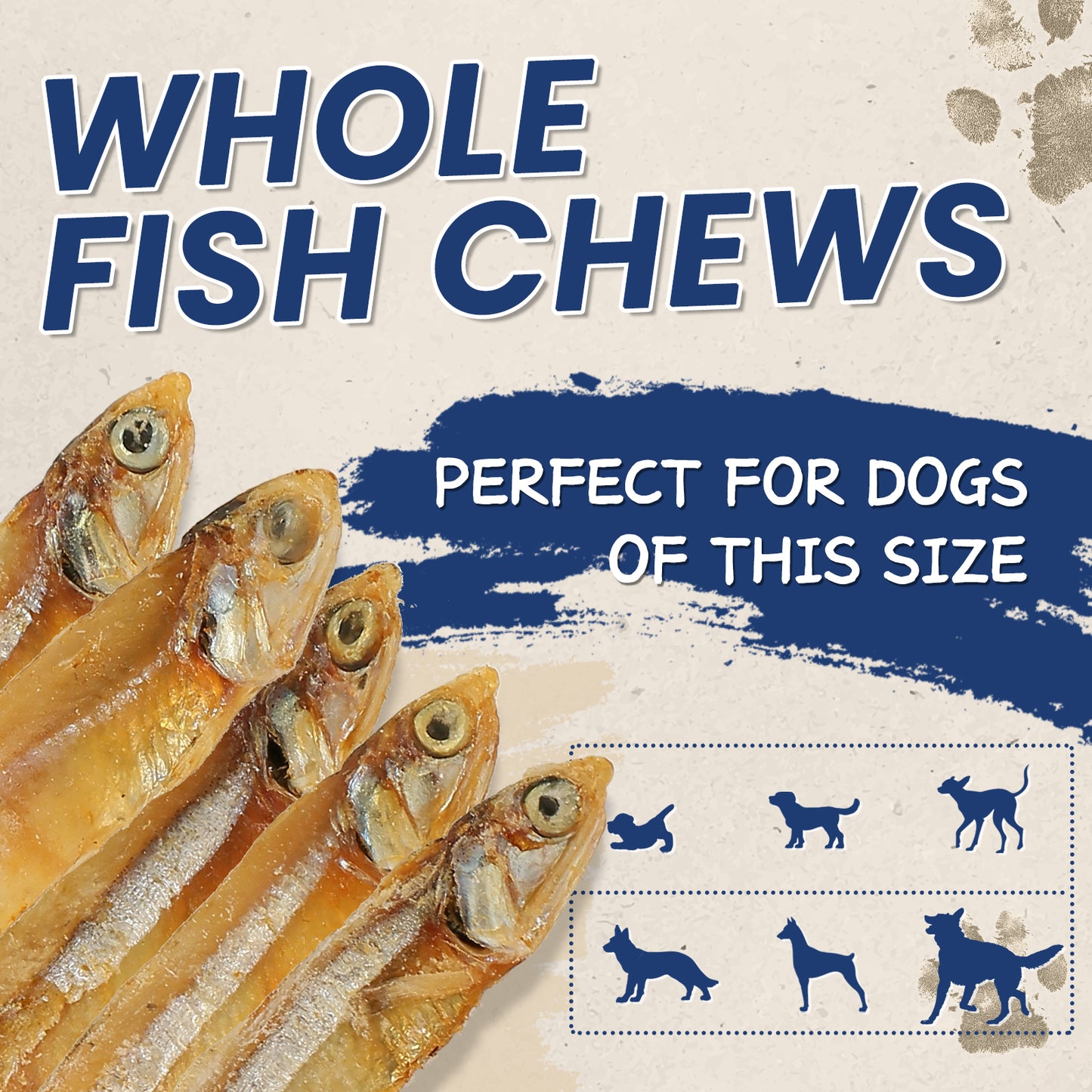 PAWUP Whole Fish Chews Dog Treats, Protein and Omega-3, 8 oz