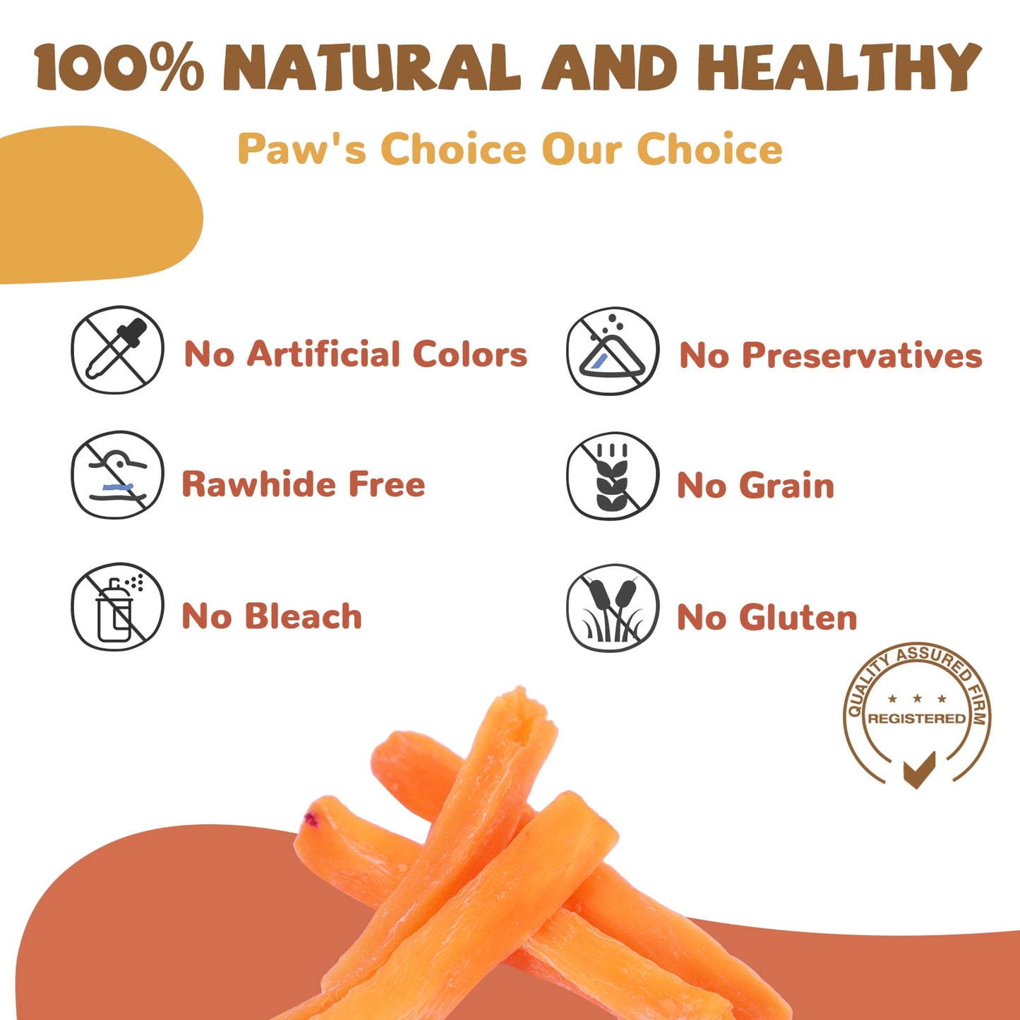 PAWUP Sweet Potato Dog Treats, Low Fat, Single Ingredient Natural Chews for Dogs, 10.4oz