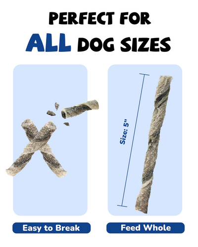 PAWUP Cod Skin Rolls Dog Treats Natural High Omega 3 Dog Snacks, Single Ingredient Cod Skin Chews for Small Dogs w/Taurine, 16 oz - Pawup