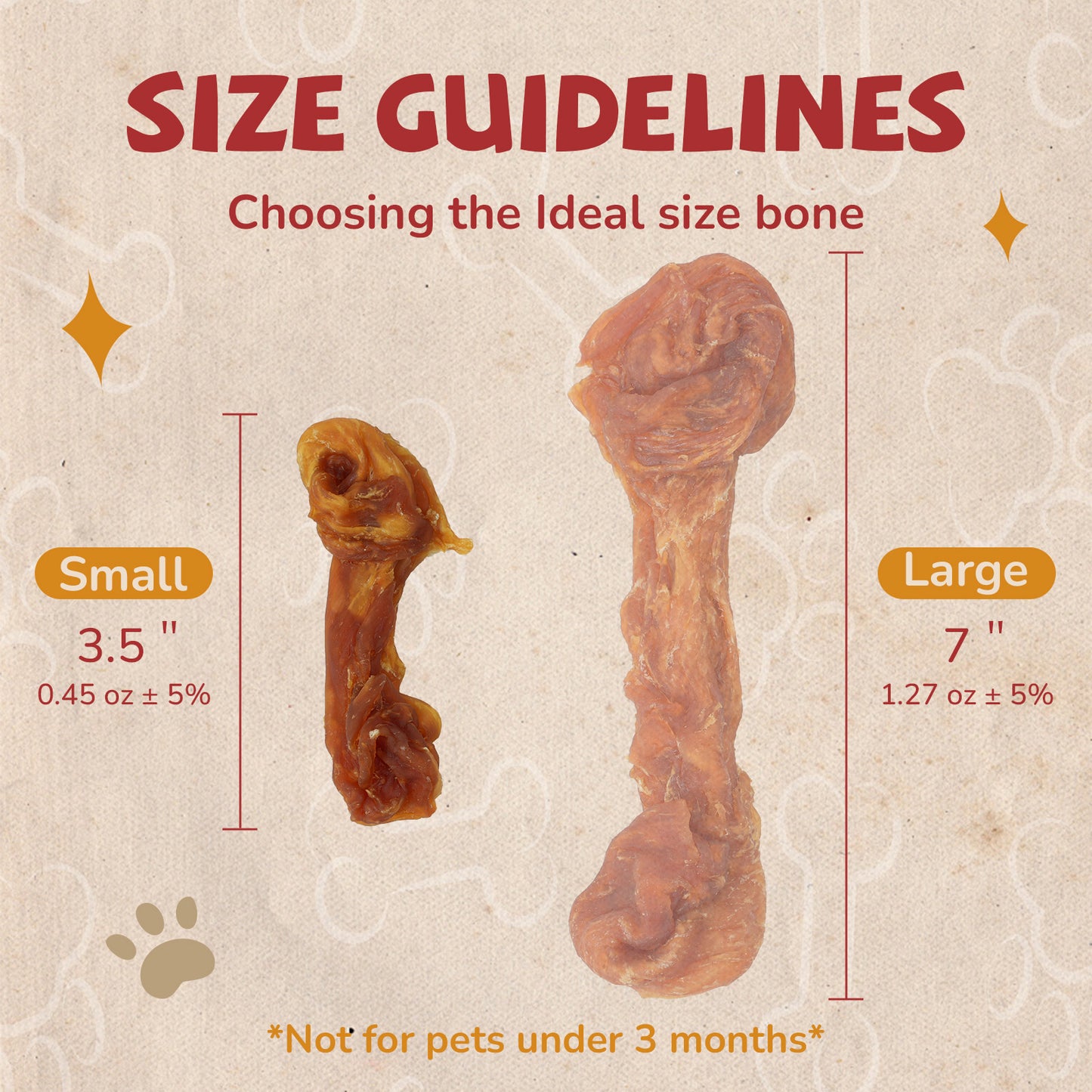Turkey Jerky Dog Treats, High Protein Turkey Breast Chews, Natural Healthy Dog Bones, Long-Lasting Bone Treats for Large Dogs, Low Cholesterol Snacks w/Beef Tendon (13g/Stick, 6 Sticks)