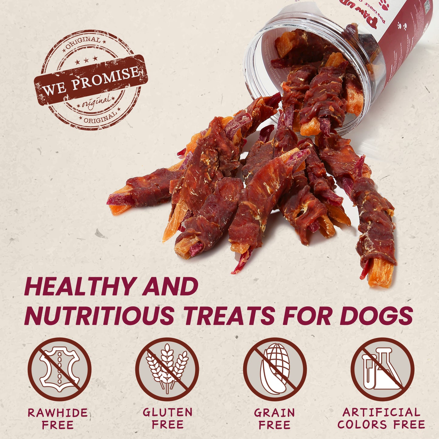 PAWUP Duck Wrapped 2 Sweet Potatoes Dog Treats, 12.5 oz