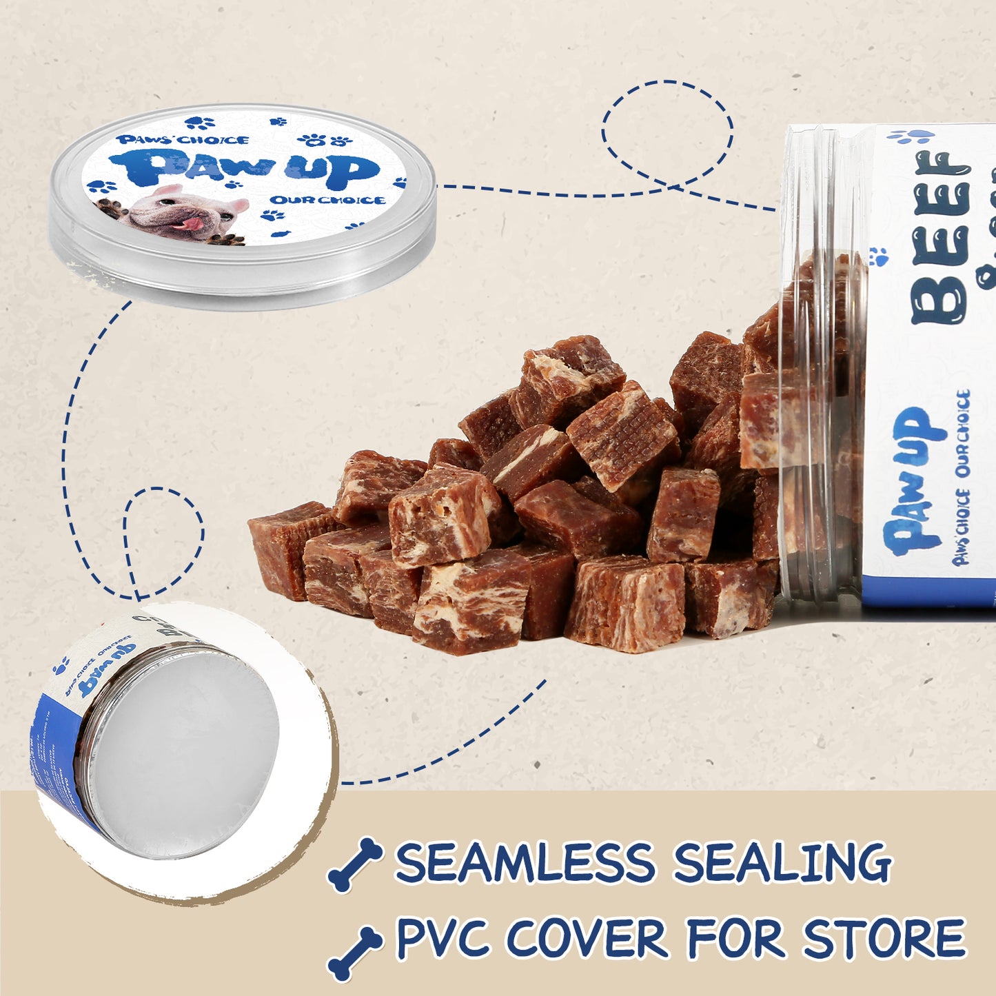 PAWUP Beef Cod Cubes, Training Rewards and Snacks,10.5 oz