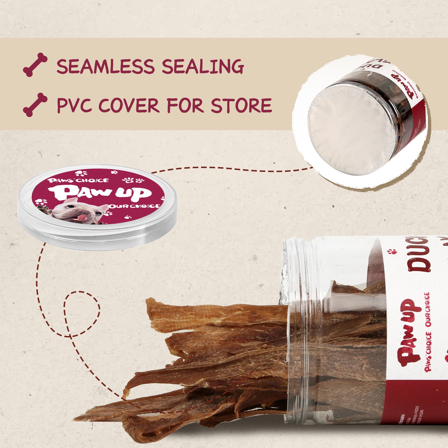 PAWUP Dog Treats Jerky Duck Crisp Flakes, 6oz