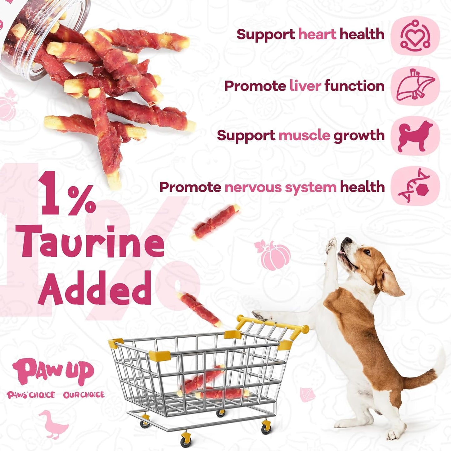 Dog Treats Pumpkin Biscuits Sticks w/Duck Low Fat Dog Snacks, Healthy Dog Biscuits with Taurine for Small Dogs, 12.5oz