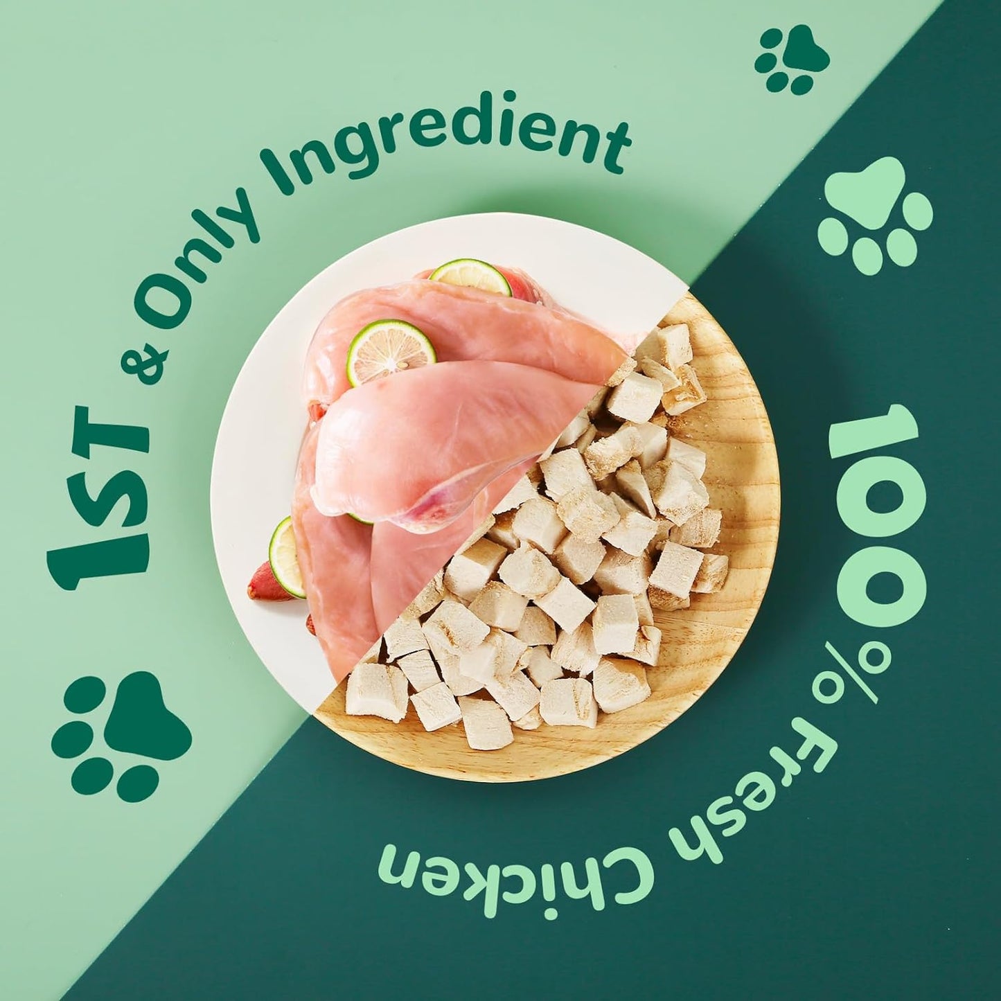 PAWUP Freeze Dried Chicken Pet Treats, High Protein Snacks for Dogs, Cats, Freeze-Dried Pet Food, Single Fresh Ingredient, 4.6oz, Rawhide Free