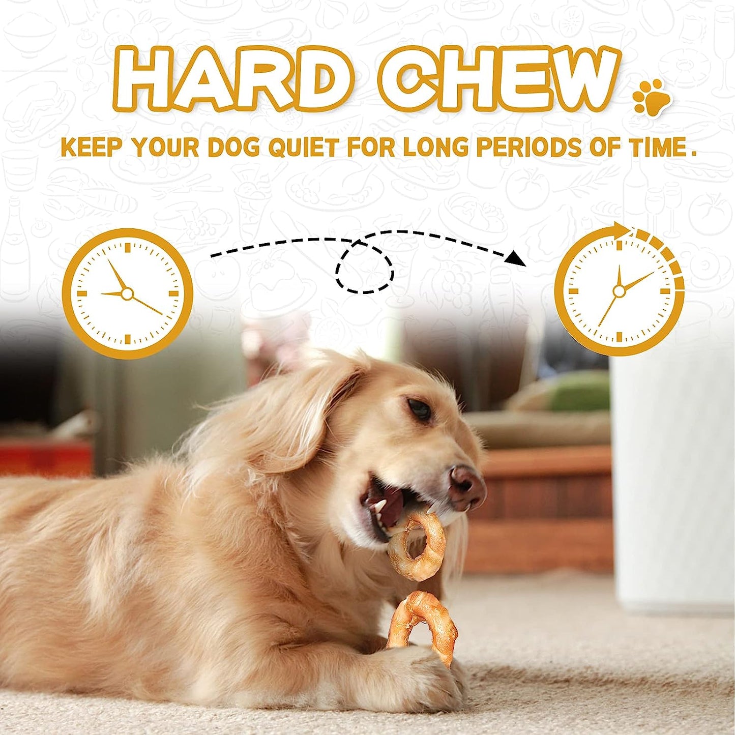 PAWUP Long Lasting Chicken Wrapped Rawhide Donut, 12.5 oz