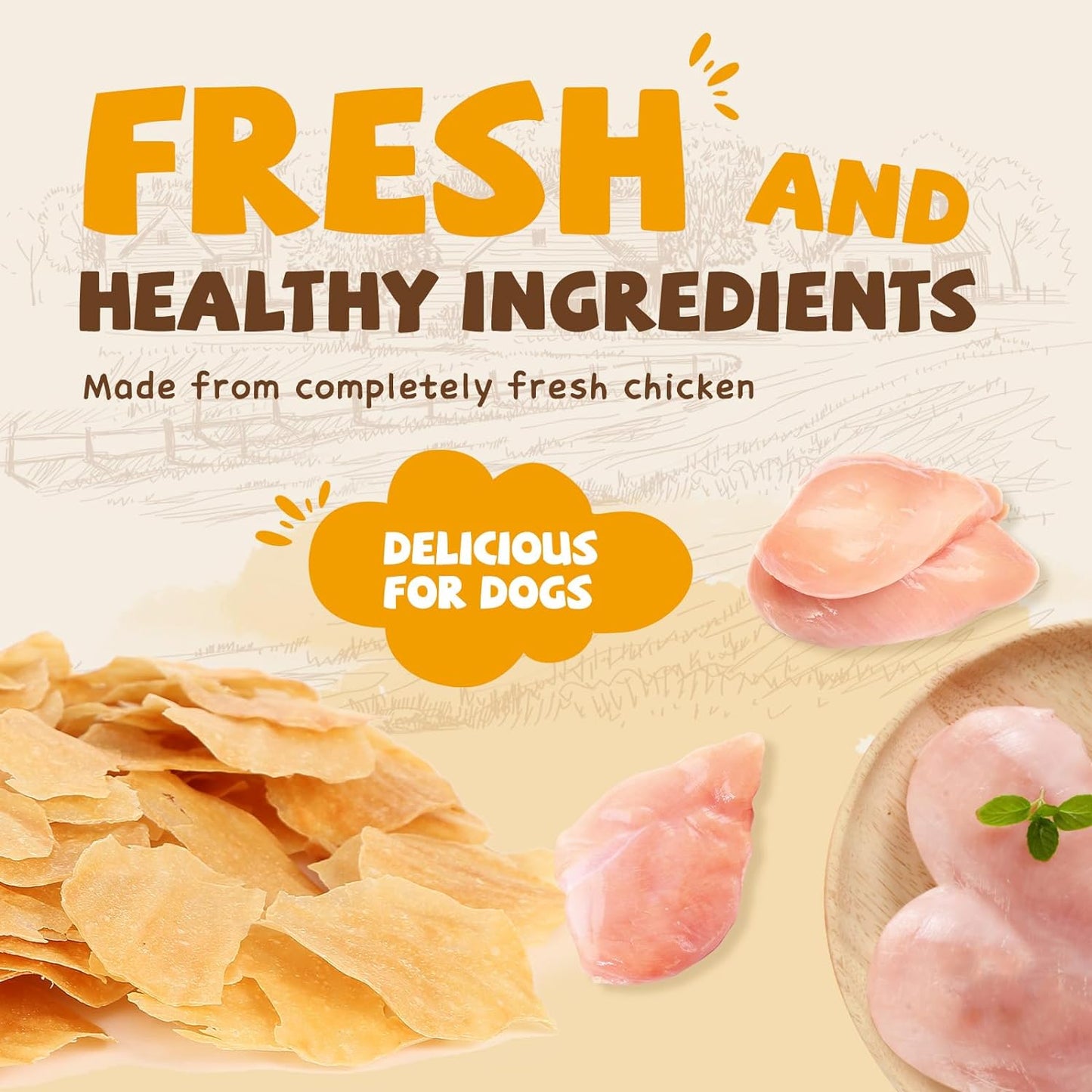 PAWUP Chicken Chips for Dogs, 99% Chicken Dog Snacks, 4oz
