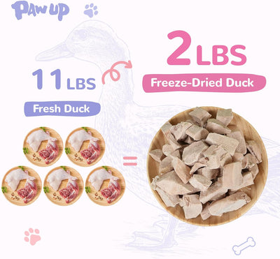 Freeze-Dried Duck Treats for Cats & Dogs, High-Protein Food Topper, 3.8 oz - Pawup