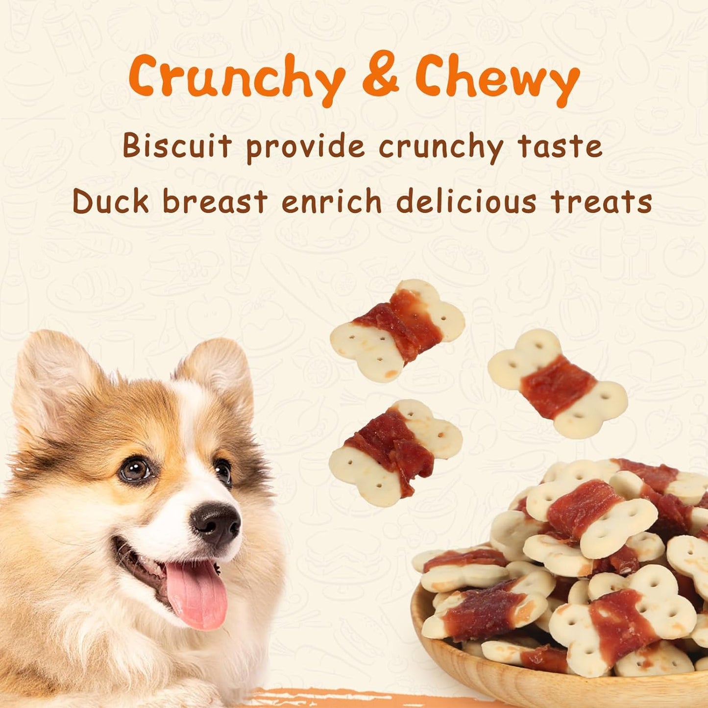 PAWUP Dog Treats Duck Wrapped Biscuits, 12.5oz