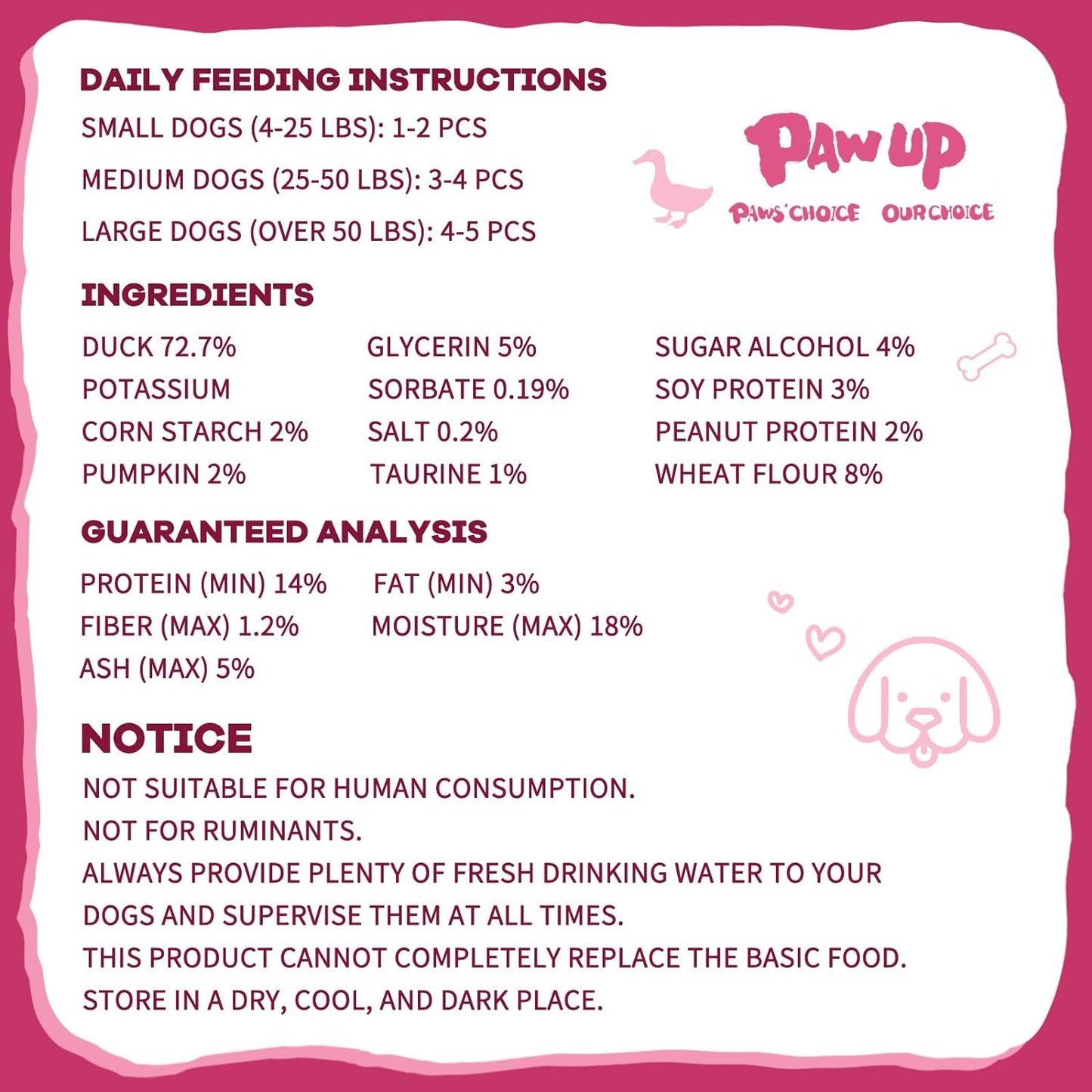 Dog Treats Pumpkin Biscuits Sticks w/Duck Low Fat Dog Snacks, Healthy Dog Biscuits with Taurine for Small Dogs, 12.5oz