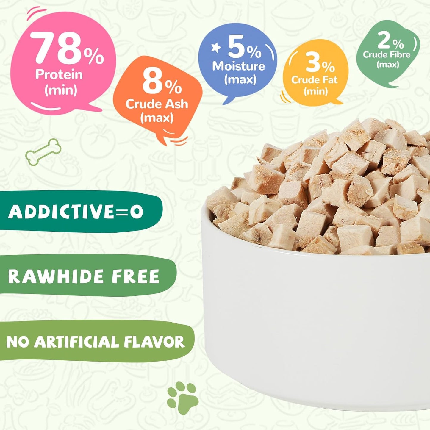 PAWUP Freeze Dried Chicken Pet Treats, High Protein Snacks for Dogs, Cats, Freeze-Dried Pet Food, Single Fresh Ingredient, 4.6oz, Rawhide Free