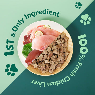 Freeze-Dried Chicken Liver Treats for Dogs & Cats, High-Protein Snacks, 4.6 oz - Pawup