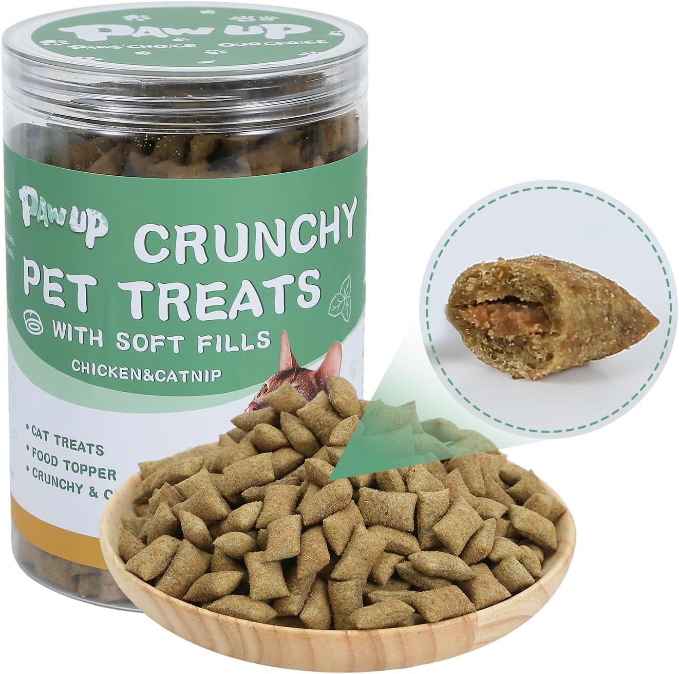 Dog Treats Crunchy and Creamy Treats for Cat, Catnip Flavor Topper, Taurine Added, 12.5 Ounce