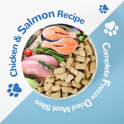 Freeze-Dried Chicken & Salmon Treats for Dogs & Cats, High-Protein Snacks, 5.3 oz - Pawup