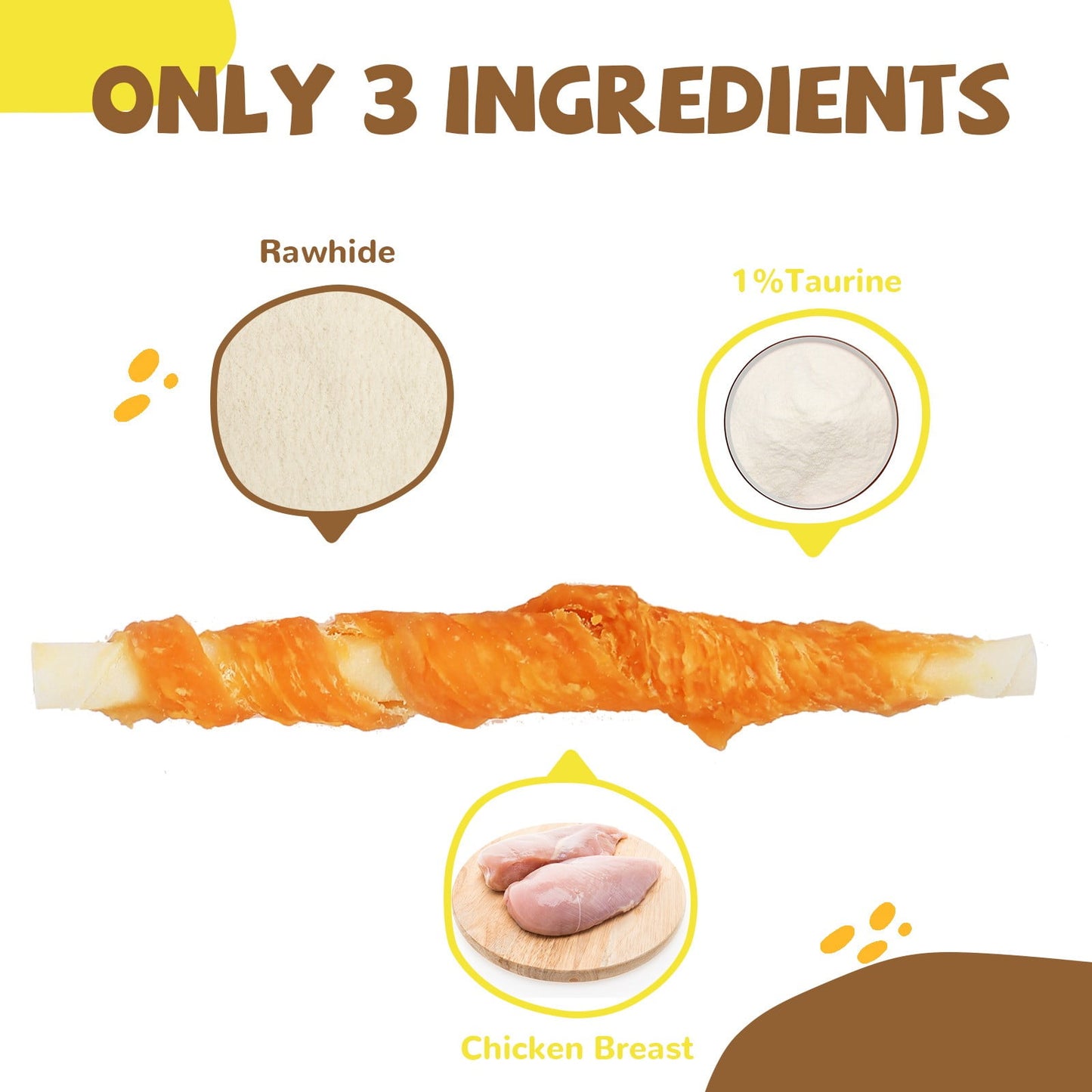 PAWUP Chicken Wrapped Rawhide Sticks Dog Treat, Long Lasting Rawhide Chew Snack for Small Medium Large Dogs, 10.4oz