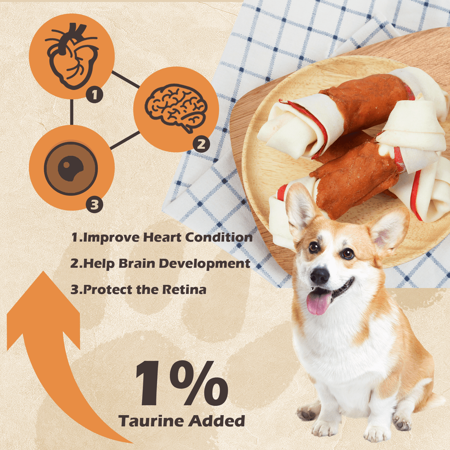 PAWUP Dog Treats Rawhide Bones with Chicken, Long-Lasting Chews for Dogs,6.5 Inch Dog Bones Supporting Dental Health and Stress Relief, 9 oz Bag