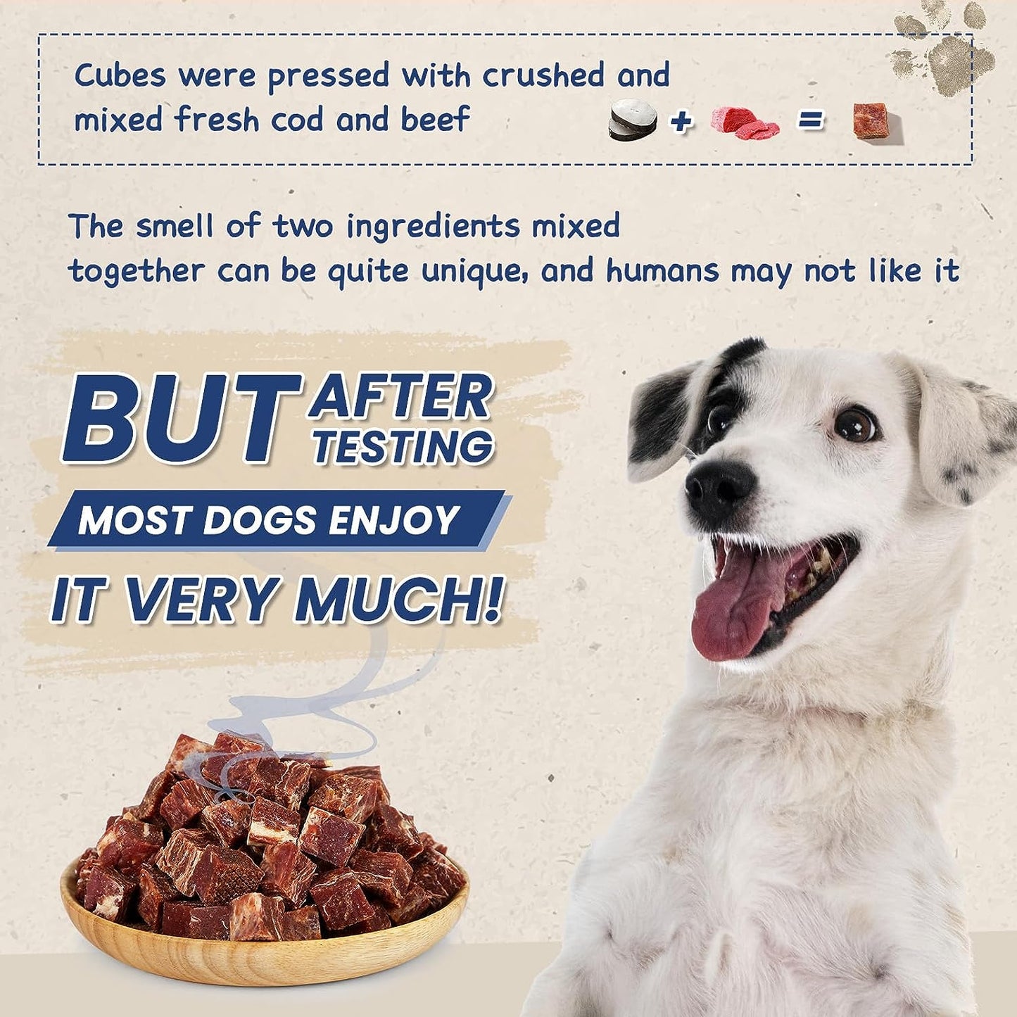 PAWUP Beef Cod Cubes, Training Rewards and Snacks,10.5 oz
