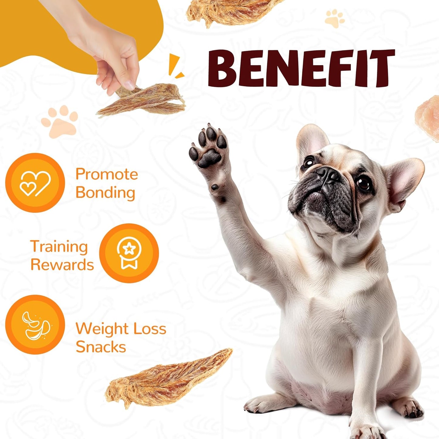 Chicken Jerky Dog Treats, Lower Moisture Content, Healthy Premium Chewy Dog Jerky Treats, 10.6 oz