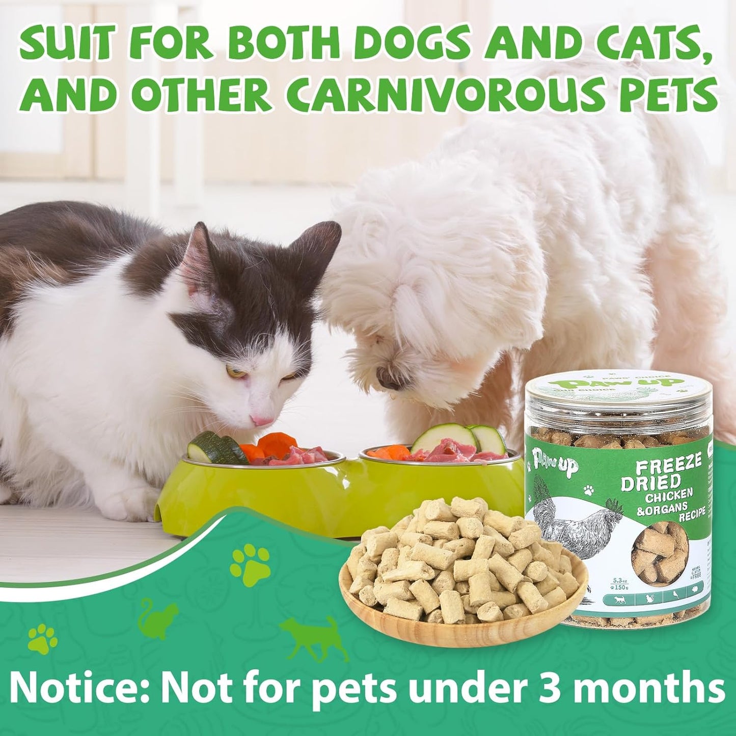 PAWUP Pet Food Freeze Dried Meat Bites Chicken Recipe