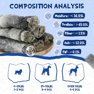 Cod Skin Dog Treats, Omega-3 Rich Single-Ingredient Chews, 16.2 oz - Pawup