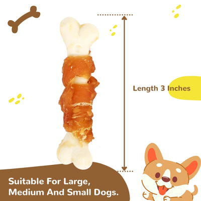 Chicken Wrapped Calcium Bone, Rawhide Free Dog Chews, Training Treats for Dogs, 10.4oz - Pawup