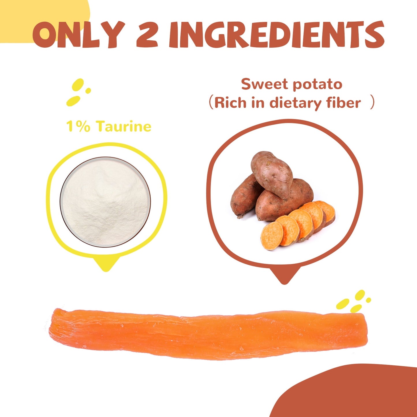 PAWUP Sweet Potato Dog Treats, Low Fat, Single Ingredient Natural Chews for Dogs, 10.4oz
