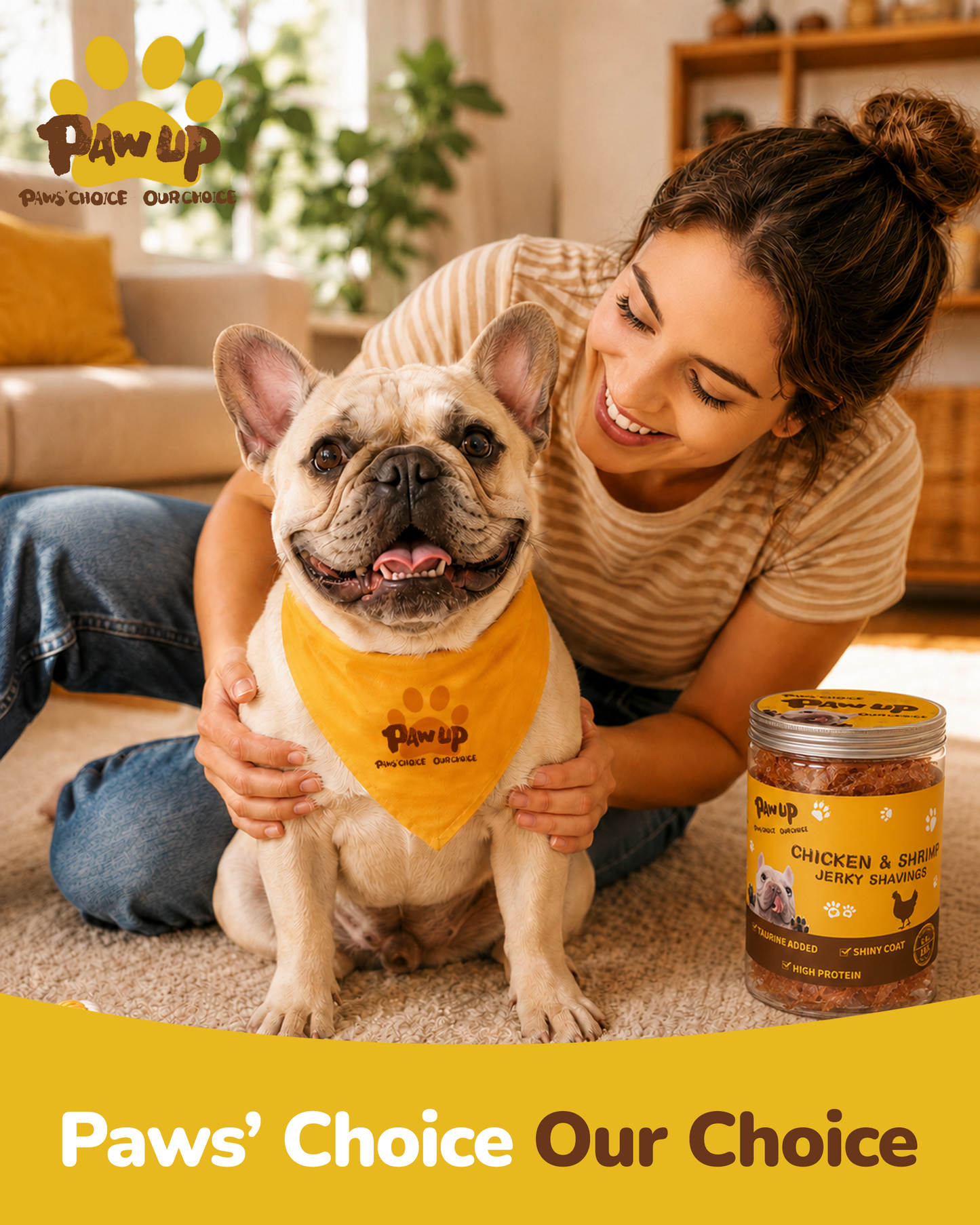 PAWUP Soft Dog Treats, Chicken & Shrimp Jerky Shavings, Easy to Chew Dog Food Topper & Meal Mixer for Small & Senior Dogs, Grain Free, Taurine Added, 6.6 oz