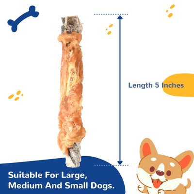 Chicken Wrapped Cod Skin Dog Treats, Rawhide-Free High-Protein Chews for Dogs, 11 oz - Pawup
