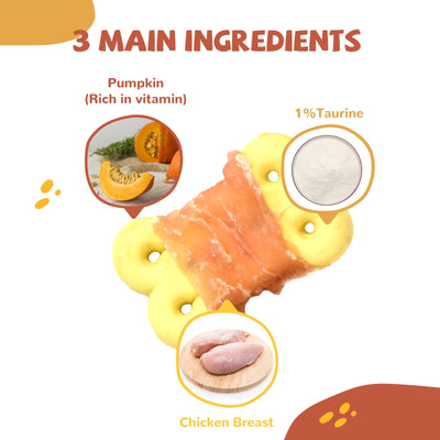 Chicken Wrapped Pumpkin Biscuit Dog Treats, Grain-Free Chewy Snacks for Dogs, 10.6 oz - Pawup