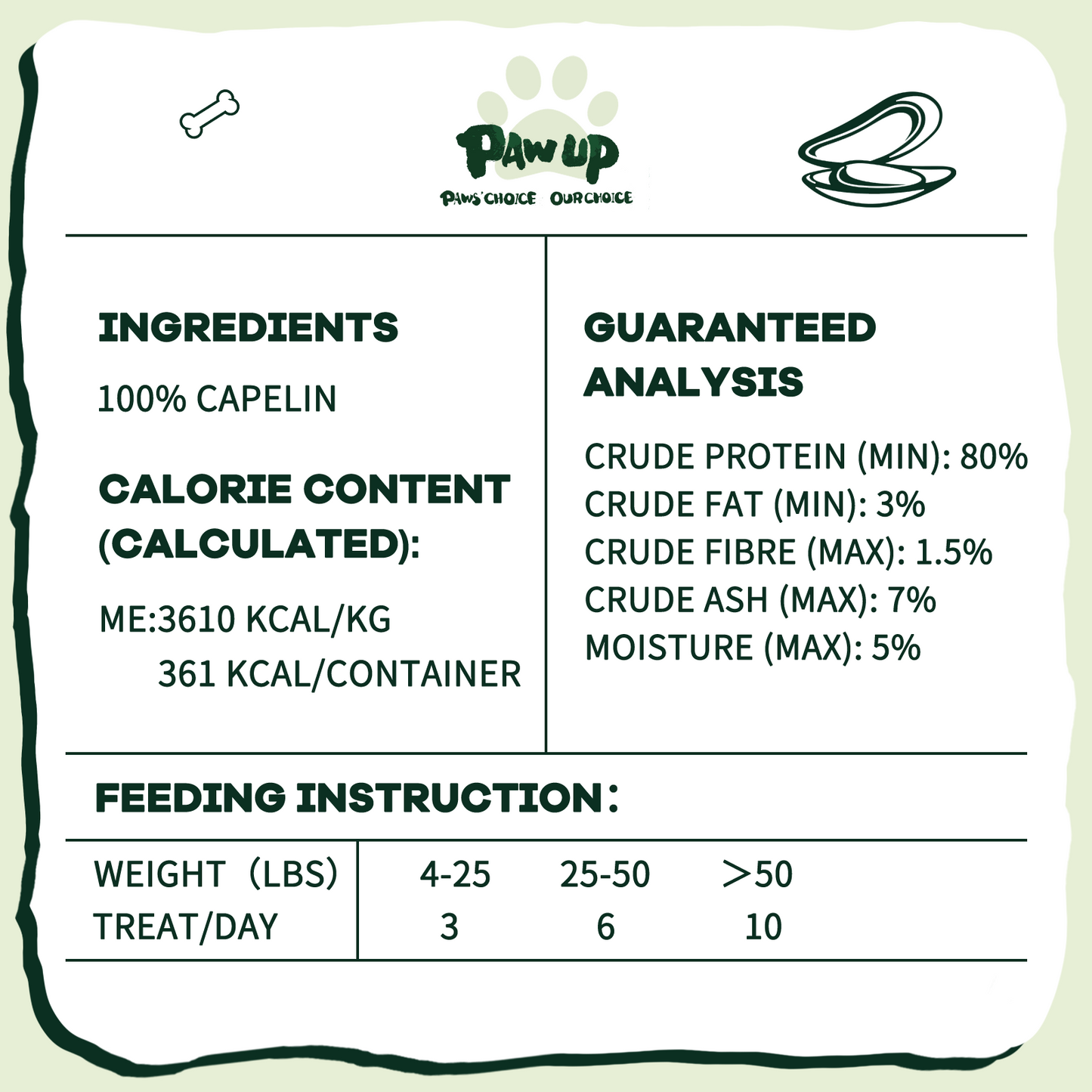 PAWUP Freeze Dried Green Lipped Mussels Dog Treats – Raw Single Ingredient Snacks for Joint & Hip Health, Rich in Omega-3, Grain Free, 3.5 oz