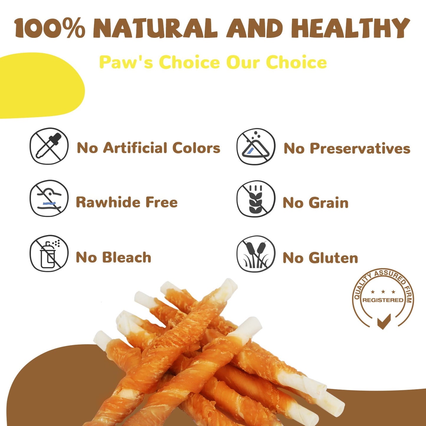 PAWUP Chicken Wrapped Rawhide Sticks Dog Treat, Long Lasting Rawhide Chew Snack for Small Medium Large Dogs, 10.4oz