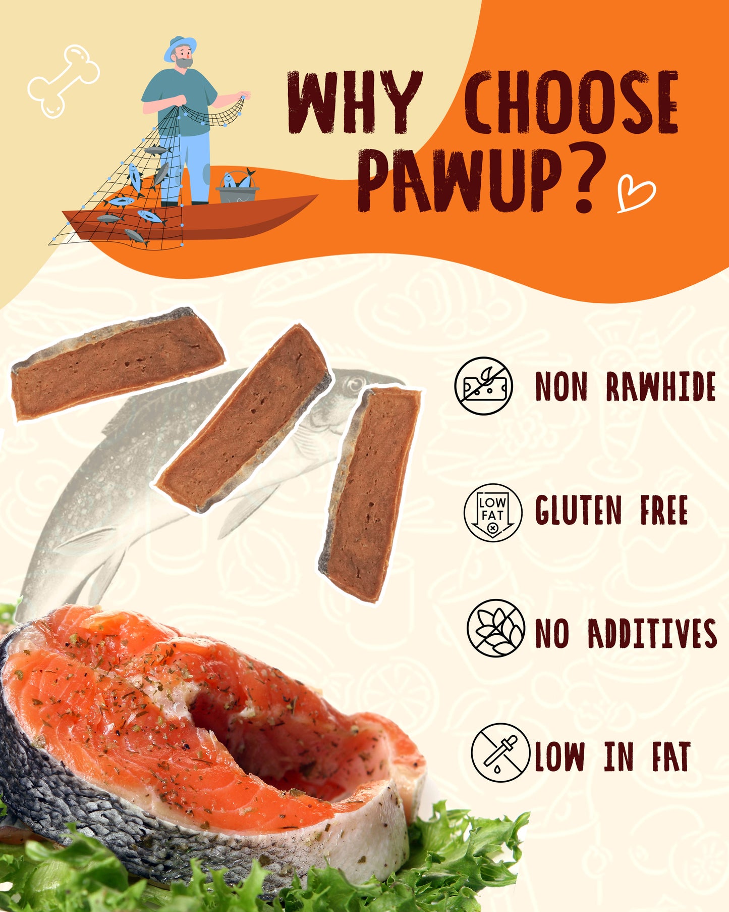 Smoked Salmon Fillet Jerky with Omega 3–6 for Dogs,12.5 oz - Pawup