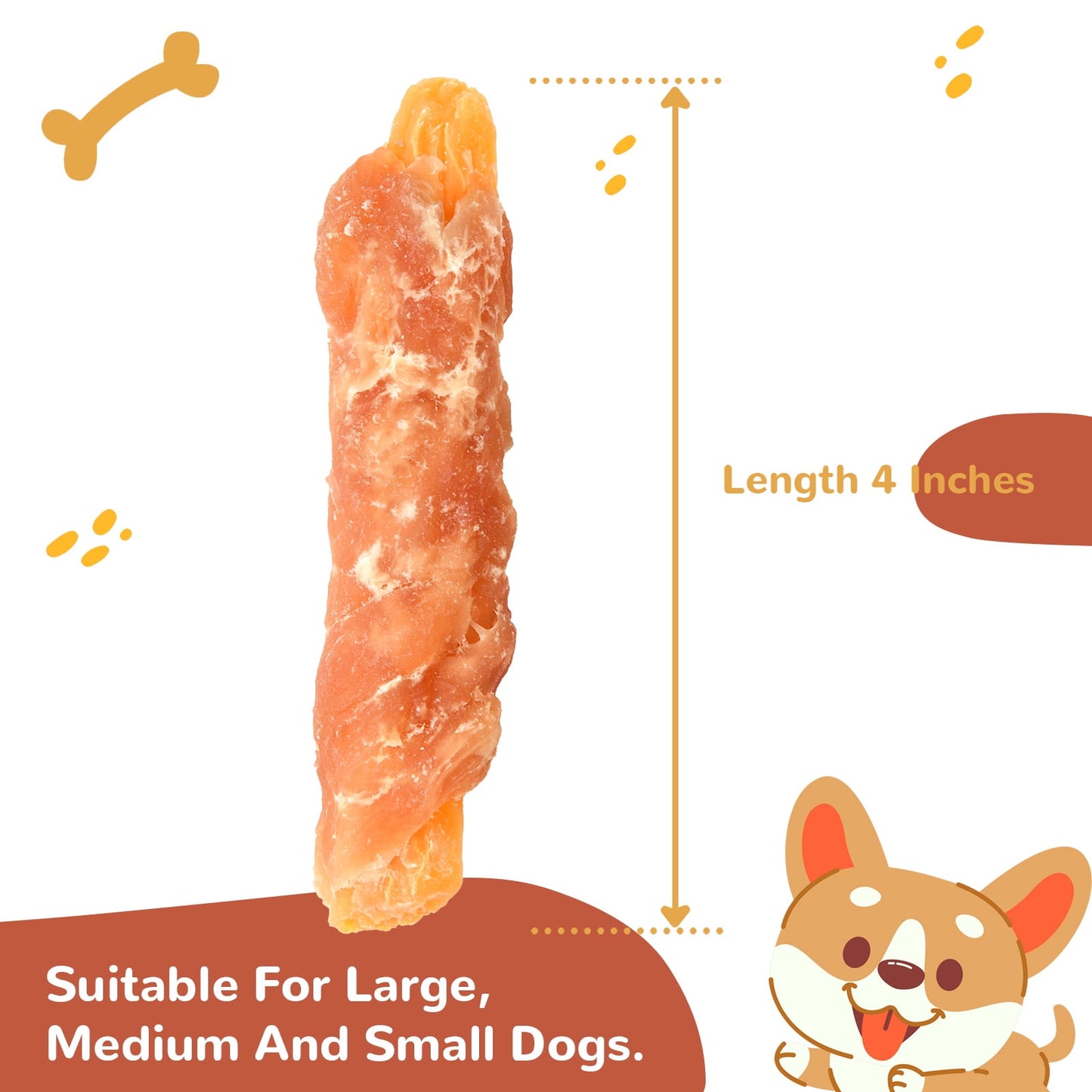 PAWUP Chicken Wrapped Sweet Potato Dog Treats, Low Fat, Natural Sweet Potato Chews for Dogs, 10.4oz