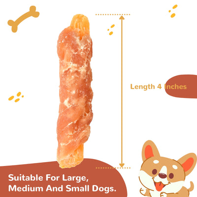 Chicken Wrapped Sweet Potato Dog Treats, Low Fat, Natural Sweet Potato Chews for Dogs, 10.4oz - Pawup
