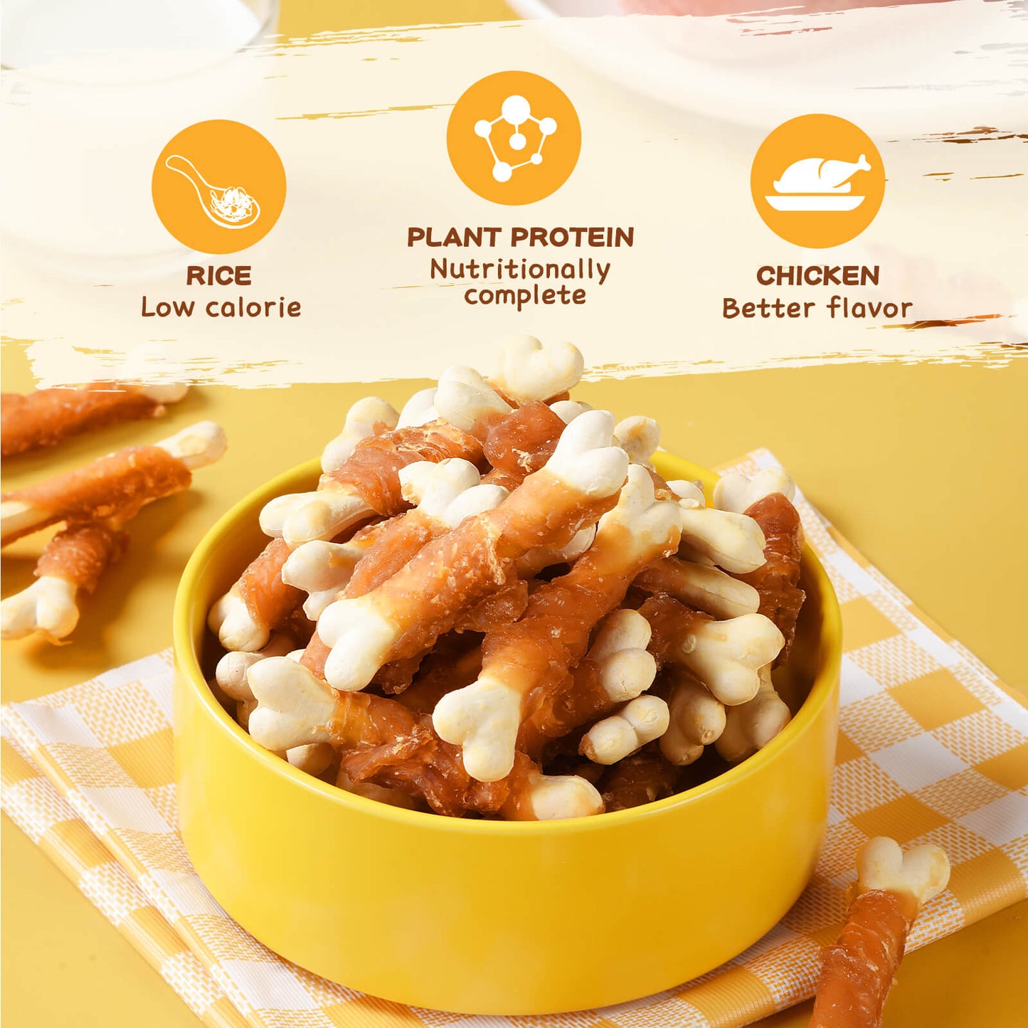 PAWUP Dog Treats Chicken Wrapped Calcium Bone, 12.5 oz