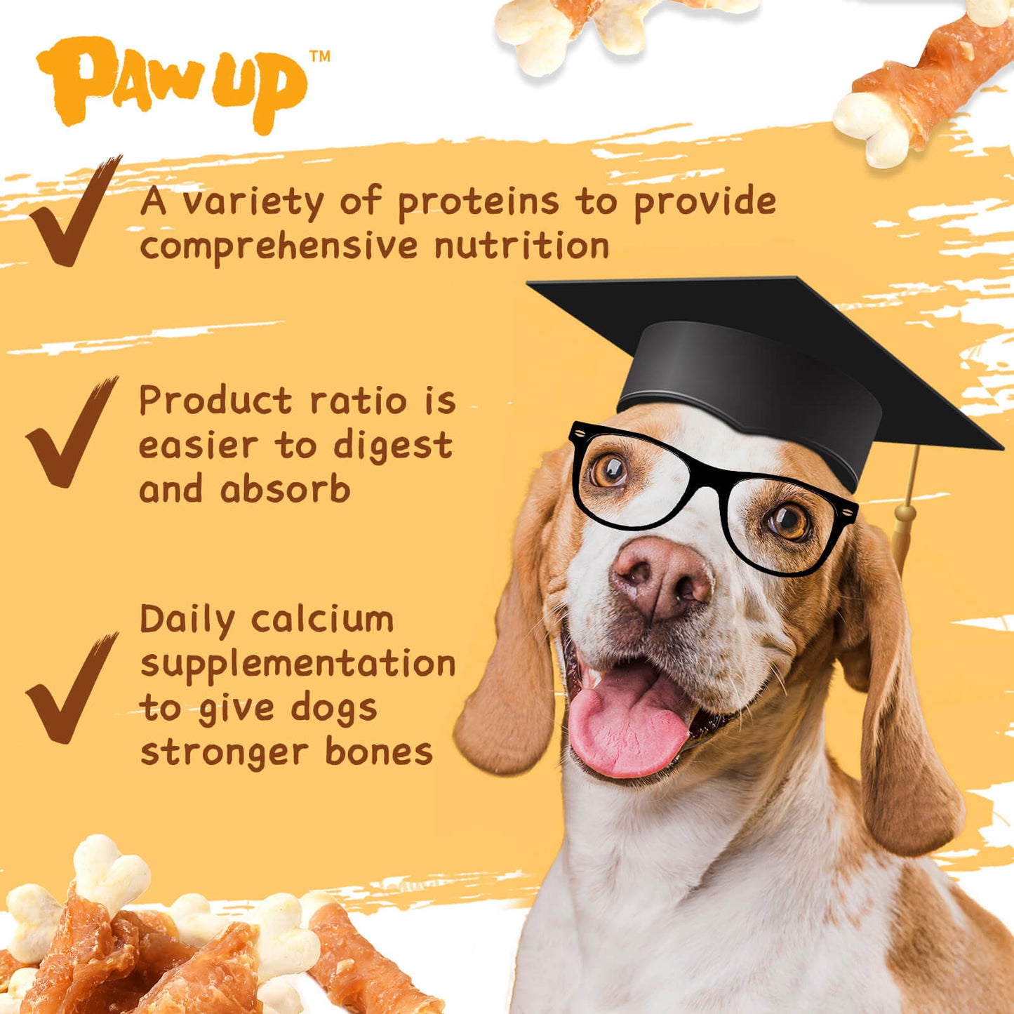 PAWUP Dog Treats Chicken Wrapped Calcium Bone, 12.5 oz