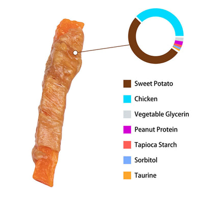 Dog Treats Chicken Jerky Wrapped Sweet Potato, 12.5 oz - Pawup