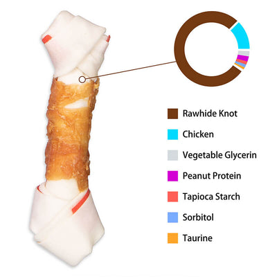Chicken Wrapped Rawhide Dog Treats Bones, 10.5 oz - Pawup