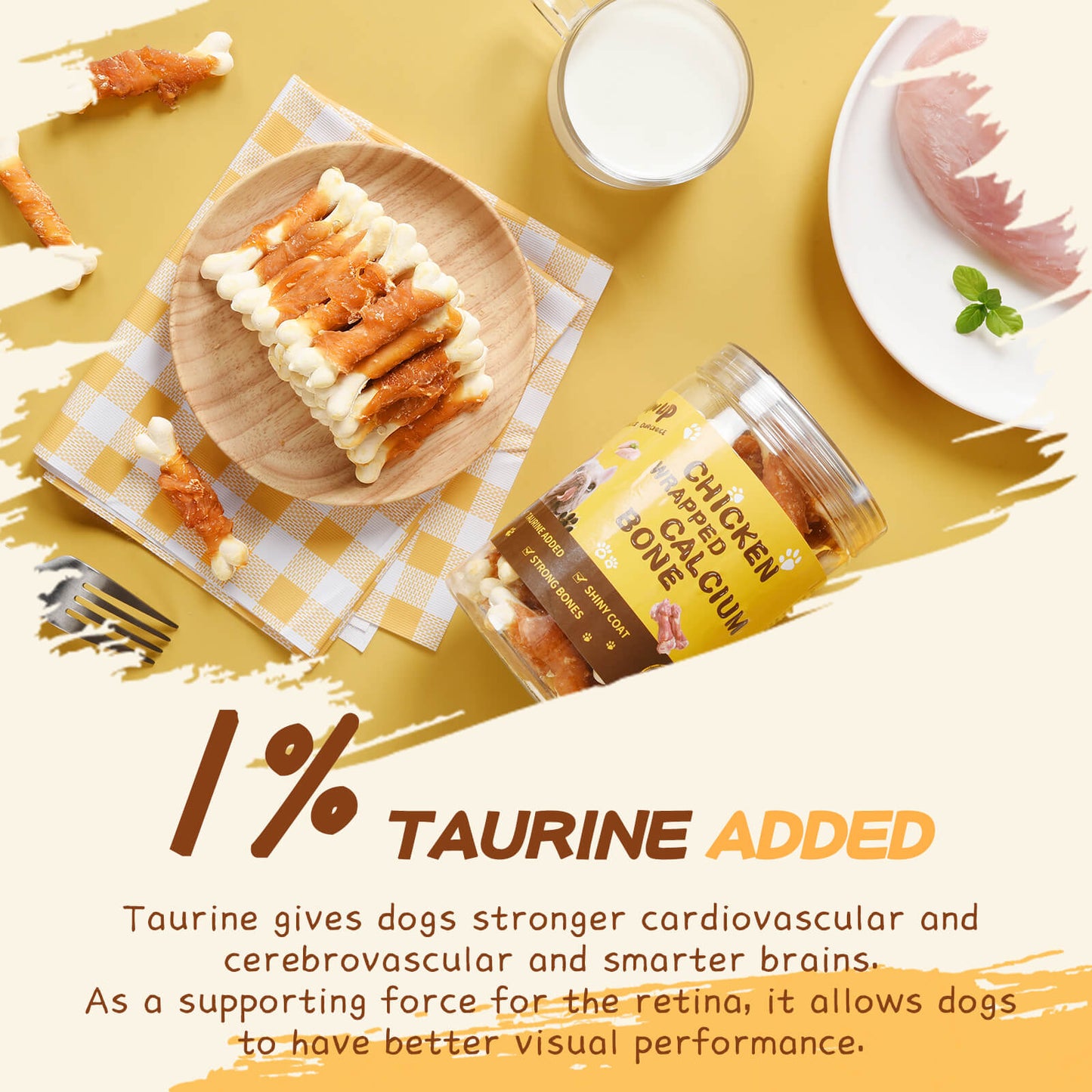 PAWUP Dog Treats Chicken Wrapped Calcium Bone, 12.5 oz
