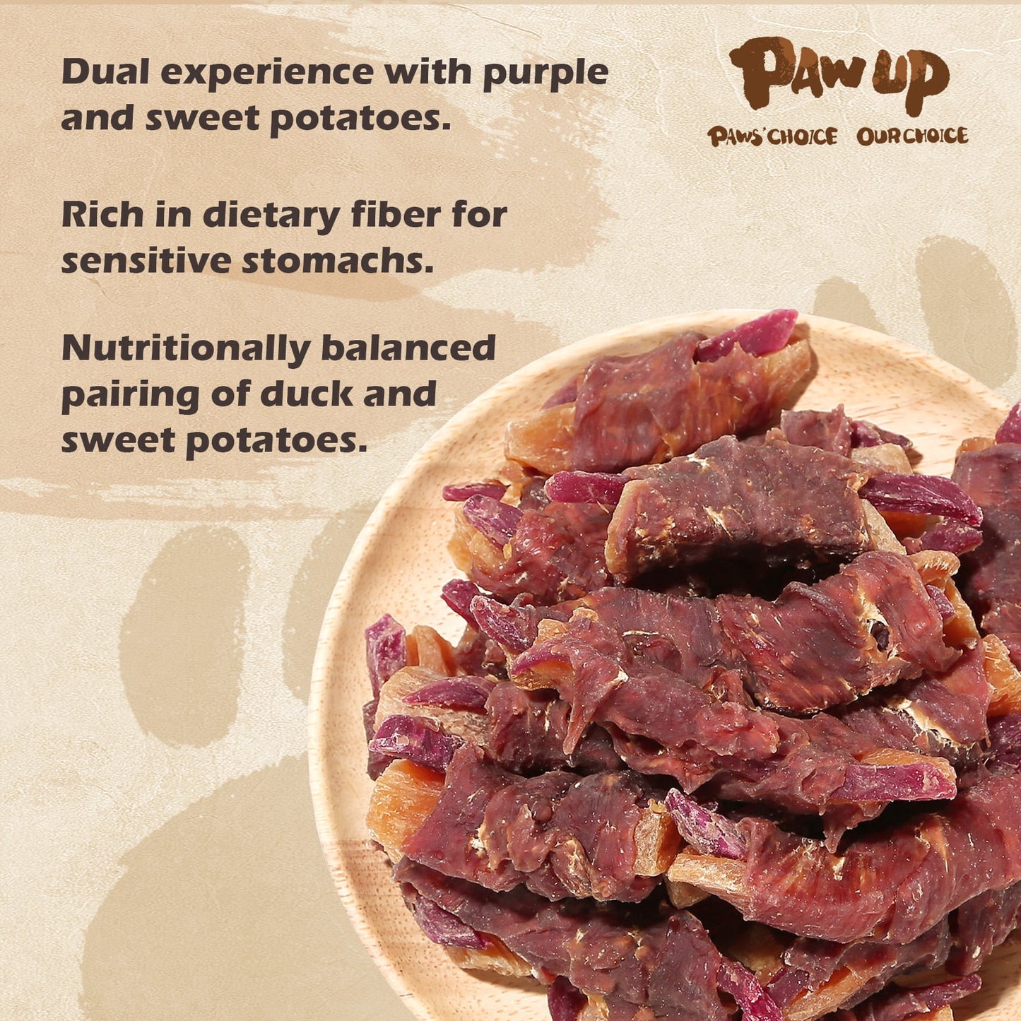 PAWUP Duck Wrapped Purple & Sweet Potato Dog Treats, High Fiber Pet Treats for Small Medium Large Dogs, Healthy Chews Snack, 10.6 oz