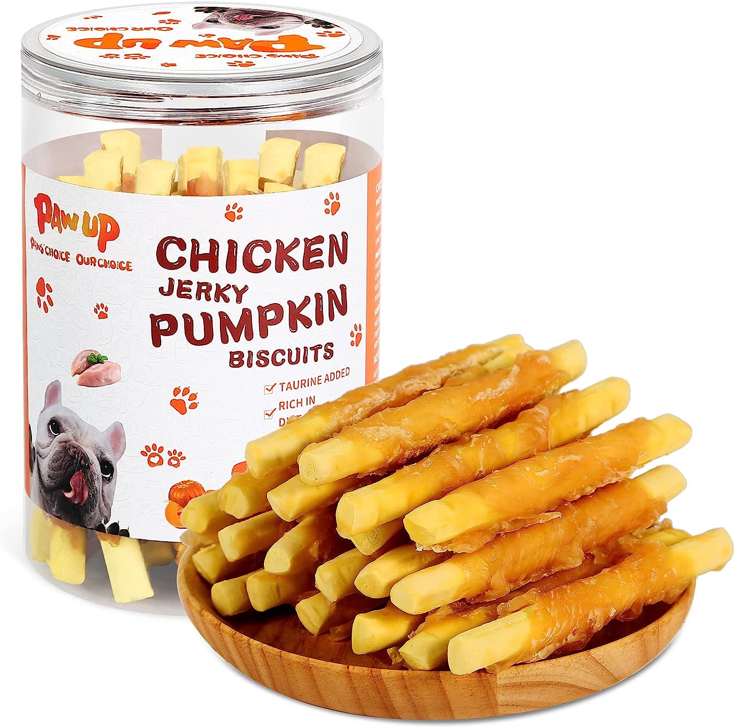 PAWUP Chicken Wrapped Biscuits Pumpkin Sticks, 12.5 oz