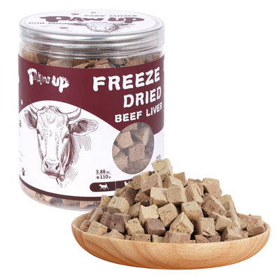 Freeze-Dried Beef Liver Dog Treats - 100% Natural Single-Ingredient, High-Protein Healthy Snacks, Perfect for Training or Meal Toppers, Grain-Free, 3.8 oz