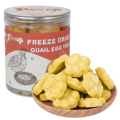 Freeze Dried Cat & Dog Treats, Natural Quail Egg Yolk, High Fiber Pumpkin Added, High-Protein Pet Snacks for Coat & Gut Health, 3.5 oz