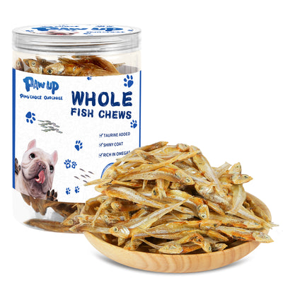 PAWUP Whole Fish Chews Dog Treats, Protein and Omega-3, 8 oz