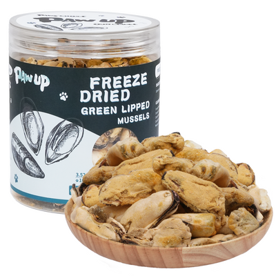 PAWUP Freeze Dried Green Lipped Mussels Dog Treats – Raw Single Ingredient Snacks for Joint & Hip Health, Rich in Omega-3, Grain Free, 3.5 oz